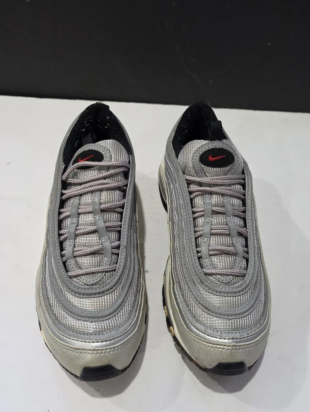 Nike Air Max 97 Metallic Silver Varsity Red Youth Size 6Y 918890-001 Retro Class